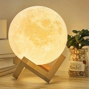 Lampa Luna 3D Moonlight, Alb, LED