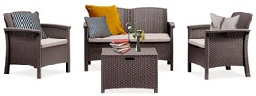 Set de mobilier de grădină Venus cu 4 locuri, maro
