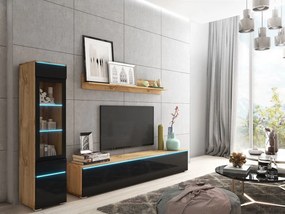 Mobilier living Selwyn I (wotan + Negru lucios ) (iluminat LED Alb). 1054033