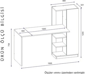 Birou de lucru Yagiz Anthracite