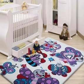Covor pentru copii cu model de fluturi Lăţime: 120 cm | Lungime: 170 cm