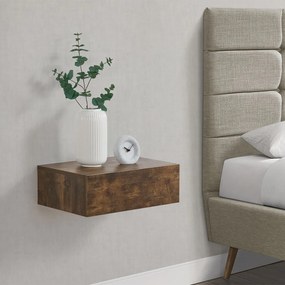 Noptiera montata pe perete 46x30x15 cm cu sertar, aspect lemn