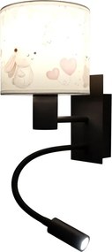 Brilagi - Lampă LED flexibilă BOBO 1xE27/25W/230V + LED/3W negru/crem/cu iepurași