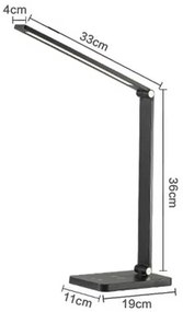 Lampă de masă Platinet 10 W, încărcare wireless + USB, argint