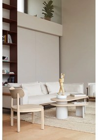 Măsuță de cafea crem/în culoare naturală cu aspect de lemn de frasin 50x120 cm Nori – Teulat