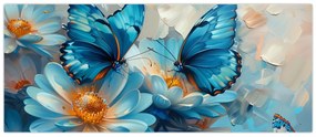 Tablou - Fluturi albaștri (120x50 cm)