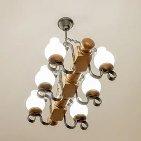 Lustră pe lanț Brilagi RUSTIC 6xE14/40W/230V fag/nuc