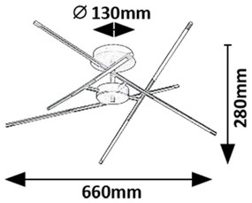 Lustră LED aplicată Rabalux 71339 HENLI2 LED/40W/230V 3000K auriu