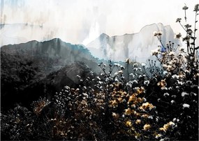 Tablou pe sticlă - Ilustrație de flori sălbatice (70x50 cm)