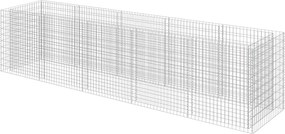 vidaXL Strat înălțat gabion, 450 x 90 x 100 cm, oțel galvanizat