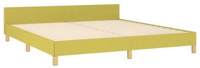 Cadru de pat cu tablie, verde, 180x200 cm, textil Verde, 180 x 200 cm