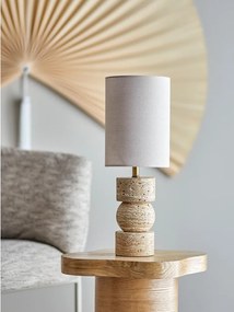 Veioză în culoare naturală din piatră cu abajur textil (înălțime 53 cm) Marci – Bloomingville