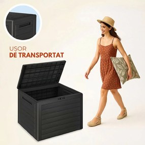 Cutie de depozitare WOODEBOX, 190L, 78x44x55cm, antracit Prosperplast