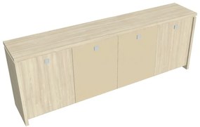 Dulap mic Verno 248 x 46 x 90 cm, uși combinate, salcâm / vanilie