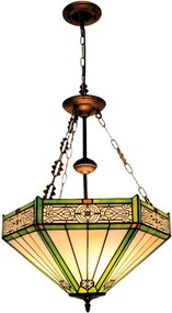 BRILAGI - Tiffany candelabru cu vitralii suspendat pe lanț EMERALD 3xE27/60W/230V Ø 50 cm