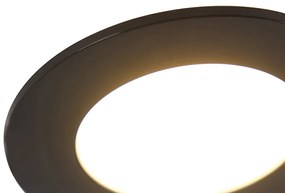 Set de 6 spoturi încastrate moderne negre, inclusiv LED, cu dimmer în 3 trepte IP65 - Blanca