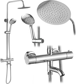 Coloana de dus cu termostat Lungo Diamond Crom