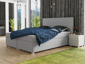 Pat matrimonial 140 cm Moritena (Gri) (cu somieră și saltea). Promo -17%. 1104179