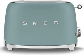 Prajitor de paine SMEG 50's Style TSF01EGMEU, 950 W, 2 felii, 6 trepte, Tava pentru firimituri, Cablu integrat, Otel inoxidabil, Verde smarald