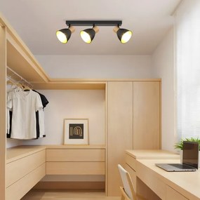 Brilagi - Lampa spot ODENSE 3xE14/10W/230V lemn de cauciuc/negru