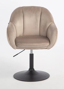 HR2055N Scaun Latte din Catifea cu Bază Neagră