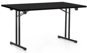 Masă plianta 140 x 80 cm, picioare negre, negru