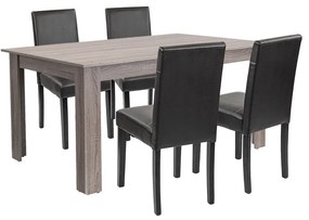 Set de masă Leon 4+1 stejar York-negru