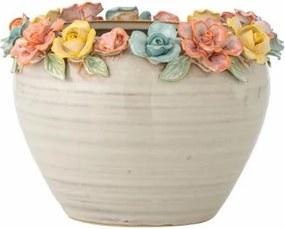 Ghiveci din ceramică multicolor pictat manual, Ø19,5xH14 cm, „Eanna”