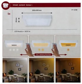Plafonieră LED/13W CARPO 230V 2300/2500/3000K Paulmann 79801