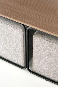Set masuta cafea si 2 tabureti Pampa nuc/gri