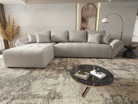 Colțar extensibil dumonde cu ladă de depozitare si sezut confortabil din spuma high-density, Berlin XL Euphoria Dove 350x185 cm