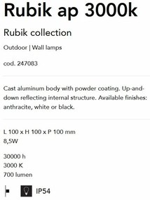 Aplica IP54 Rubik ap 3000k ANTRACITE