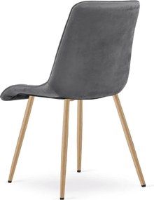 Scaun de masa SPLIT VELVET, gri inchis