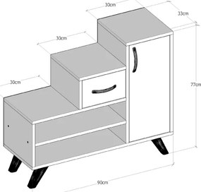 Pantofar RETRO 77x90 cm bej/alb