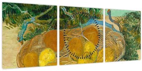 Tablou - Vincent van Gogh, Still Life of  Oranges and Lemons with  Blue Gloves, reproducere (cu ceas) (90x30 cm)