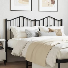 vidaXL Tăblie de pat metalică, negru, 150 cm