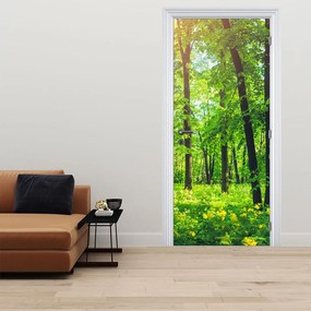 Fototapet pentru ușă - Pădure de foioase de primăvară (95x205cm)
