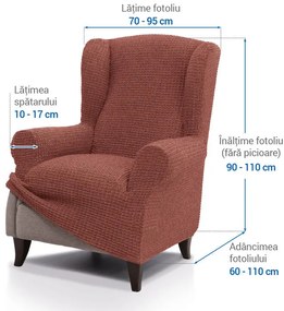 Huse super elastice RUBINIA cărămizii fotoliu clasic (l. 70 - 95 cm)