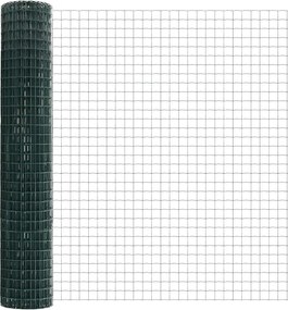 vidaXL Gard cu Stâlp Verde 1,5 x 10 m Oțel și PVC