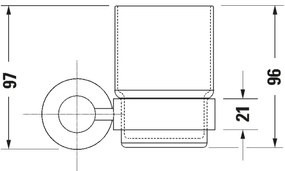 Duravit 99201000 - Suport pentru periuțe de dinți montat pe perete D-CODE, pentru partea dreaptă, crom lucios