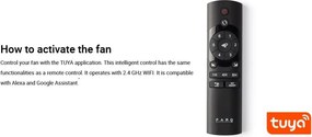 Ventilator smart sistem TUYA si telecomanda KLIM M 125cm, negru/ nuc