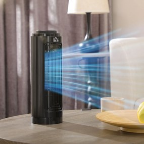 HOMCOM Ventilator Oscilant de Coloană, 3 Viteze, Design Compact, ABS și Cupru, Negru | Aosom Romania