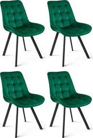 Set 4 Scaune Bucatarie/Dining Sunny Catifea Verde