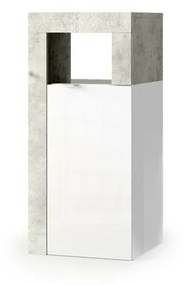 Dulap coloana mediu LC Mobili Italia Hamburg 35x78 cm finisaj alb lucios/gri beton