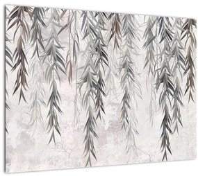 Tablou - Crenguțe de salcie, tencuiala gri (70x50 cm)