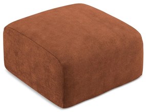 Taburet teracotă cu tapițerie din chenille Leila – Makamii