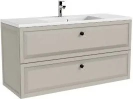 Dulap baza cu lavoar dublu Oristo Montebianco 2 sertare sand mat 120 cm