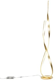 Lampa de podea de design aurie cu LED și dimmer - Belinda