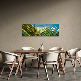 Tablou - Frunze de palmier (cu ceas) (90x30 cm)