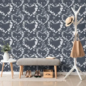Tapet inimă populară în design albastru